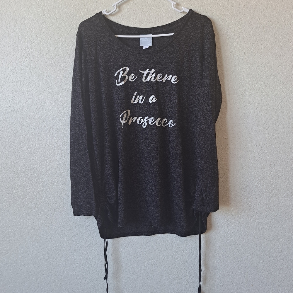 Sunday Womans Prosecco Wine Longsleeve Top Size XL
